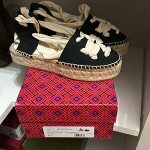 Woven doble T espadrille Tory Burch